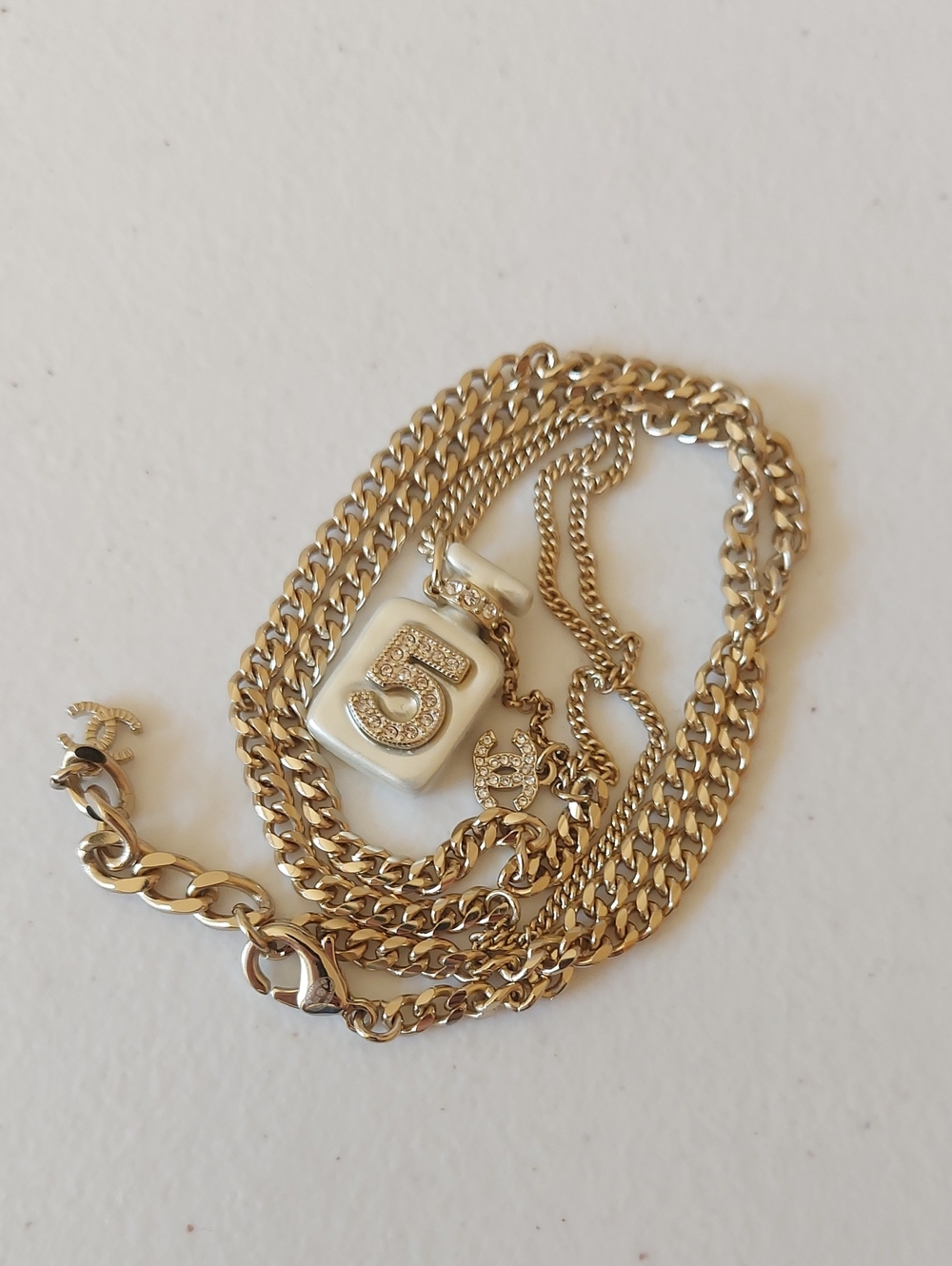 CHANEL No.5 Perfume Bottle Alloy Rhinestone Necklace